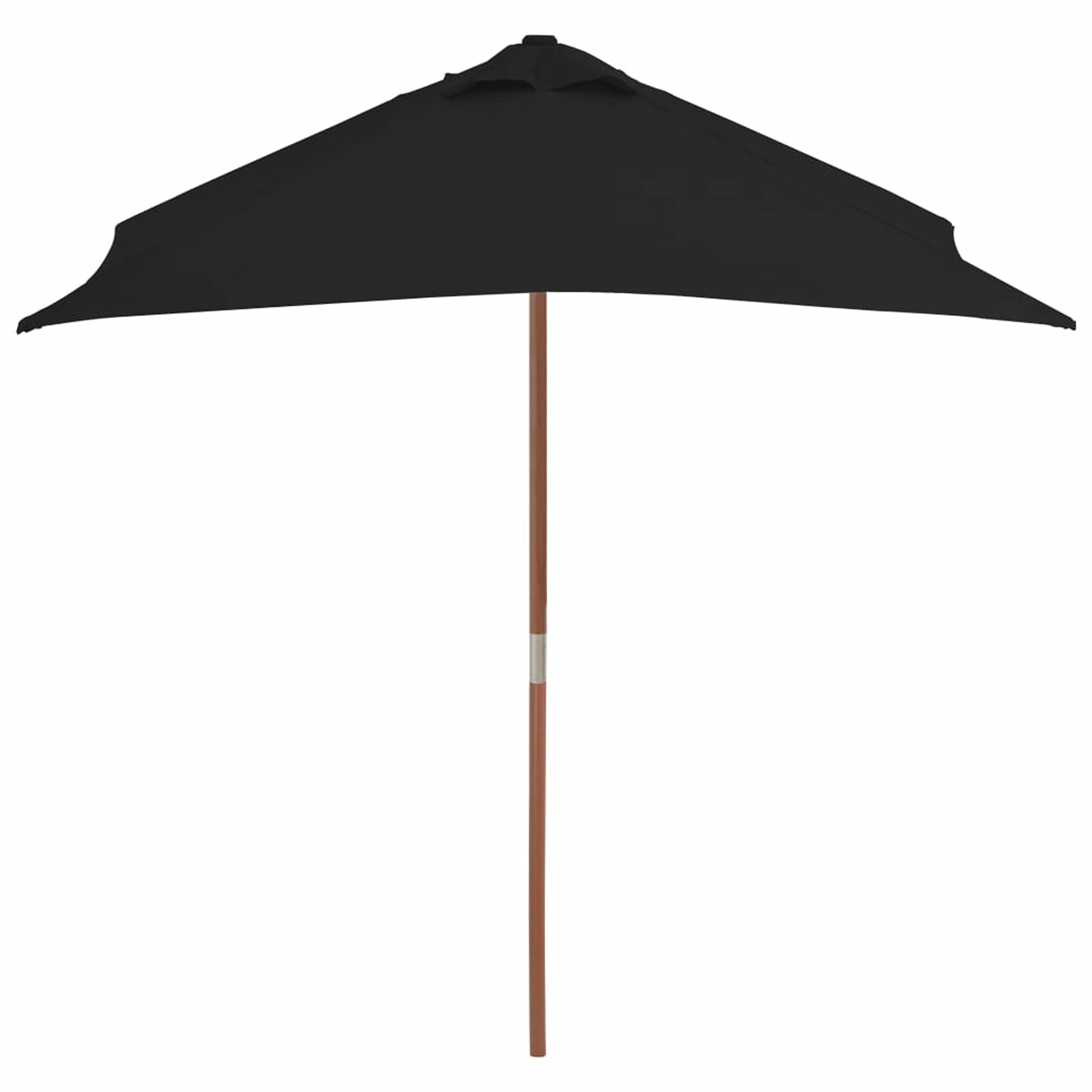 Homgoday Ombrellone, Ombrellone da Esterni con Palo in Legno 150x200 cm Nero, Ombrelloni, Ombrellone da Giardino, Ombrelloni da Esterno, Ombrellone Spiaggia, Ombrellone da Terrazzo Antivento