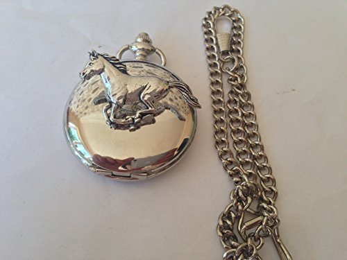 Montre de poche gousset A19 robuste avec chaîne et boîtier en argent poli