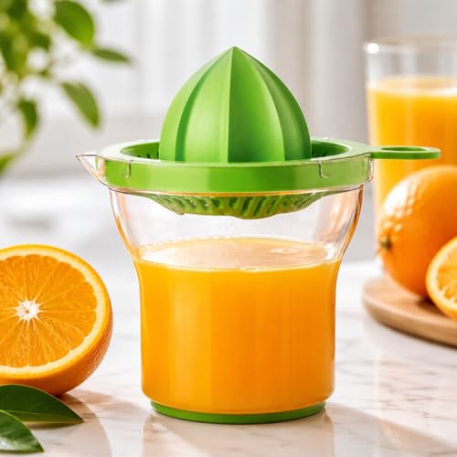 Image of Manual Citrus Juicer with Squeezer Cone 1 Pc | Transparent Juice Collector Hand Juicer | Portable Orange Lemon Lime Juicer, BPA Free Easy Clean Juice Maker