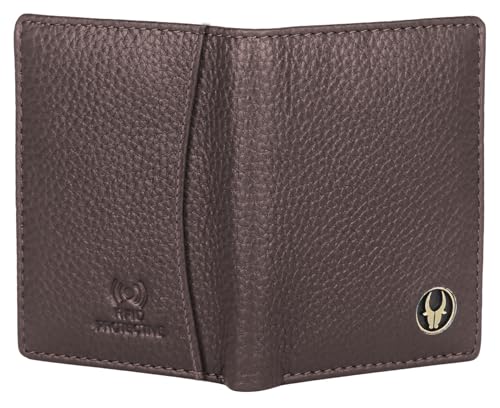 Image of WildHorn RFID Protected Genuine Leather Wallet for Men I 4 Card Slots I 2 Slip Pockets I 1 Currency Compartment (Brown)