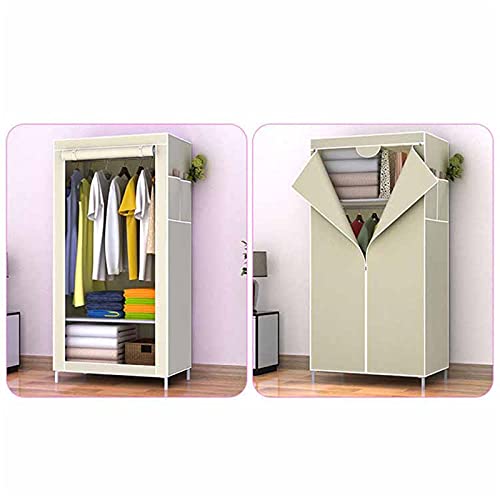 Armario de tela portátil con marco de metal estable de 150x70x45 cm armario para ropa color A 5