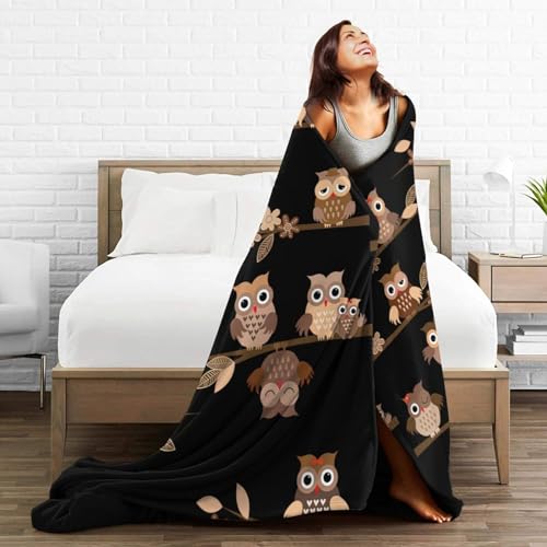 Couverture en micro-polaire cadeau idéal et léger imprimé hiboux - 6