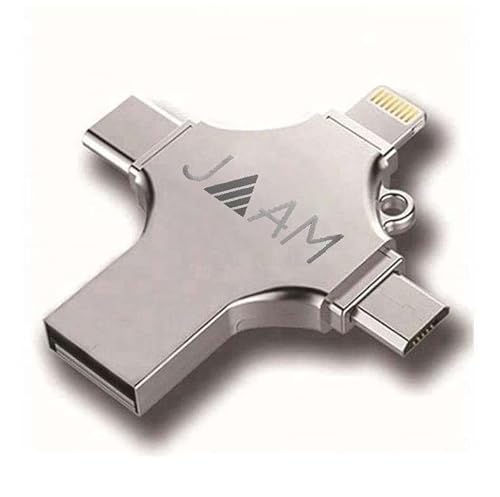 JAAM Multi-Functions USB Flash Drive for iPhone IPad Ie Pod Compatible with iOS Android Windows (64GB)