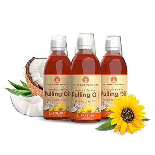 3 Pk GuruNanda Oil Pulling, Natural Mouthwash, Ayurvedic Blend of Coconut, Sesame, Sunflower
