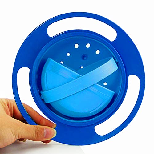 Prato Gyro Bowl Bebe Papinha Não Cai Derrama Comida Sopa E Azul e Rosa (Azul) Brinquedo Com seguranç