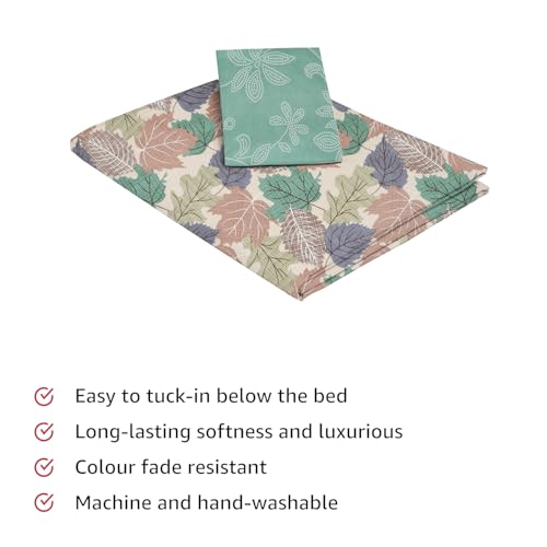 Image of IVAZA Turkish Cotton 280 TC Super Soft Warm Bedsheet Set for Single Size Bed, Durable bedsheet with 1 Pillow Cover Olive Green