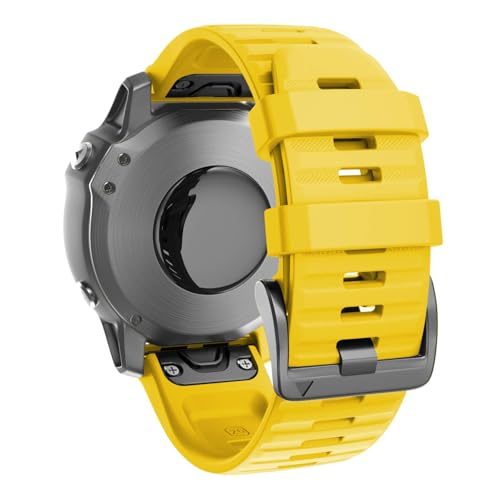 Image of ANCOOL Compatible with Fenix 6X /7X Band 26mm Quickfit Soft Silicone Watch Band Replacement for Fenix 5X /Fenix 8 51mm /Fenix 5X Plus /Fenix 3 /Fenix 6X Pro /Descent Descent MK2i Smartwatches (Yellow)
