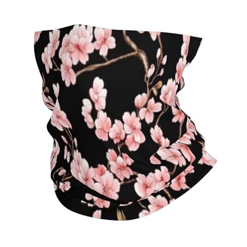 Cherry Blossom Pink Pattern Neck Gaiter Face Mask Scarf Bandana Head Wrap Uv Protection Balaclava For Sports