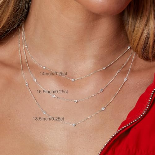 VRIUA Necklaces for Women - 14K Gold/Silver Plated Dainty Chain Necklace with Five Charms: Diamond, Bow, Snowflake, Cross, Flower, Clover, Butterfly, Heart, Star of David, and Star Trendy Jewelry3