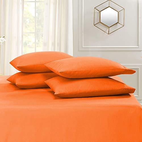 Image of YRM Bedding's Orange 600-TC Oraganic Cotton 2 Piece Pillow Covers (17 inchx27 inch)
