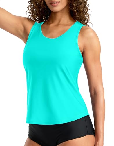 Image of G Gradual Tankini Tops for Women High Neck Swimsuits Swim Top Modest Bathing Suit Swimwear Tank Top only No Bottom