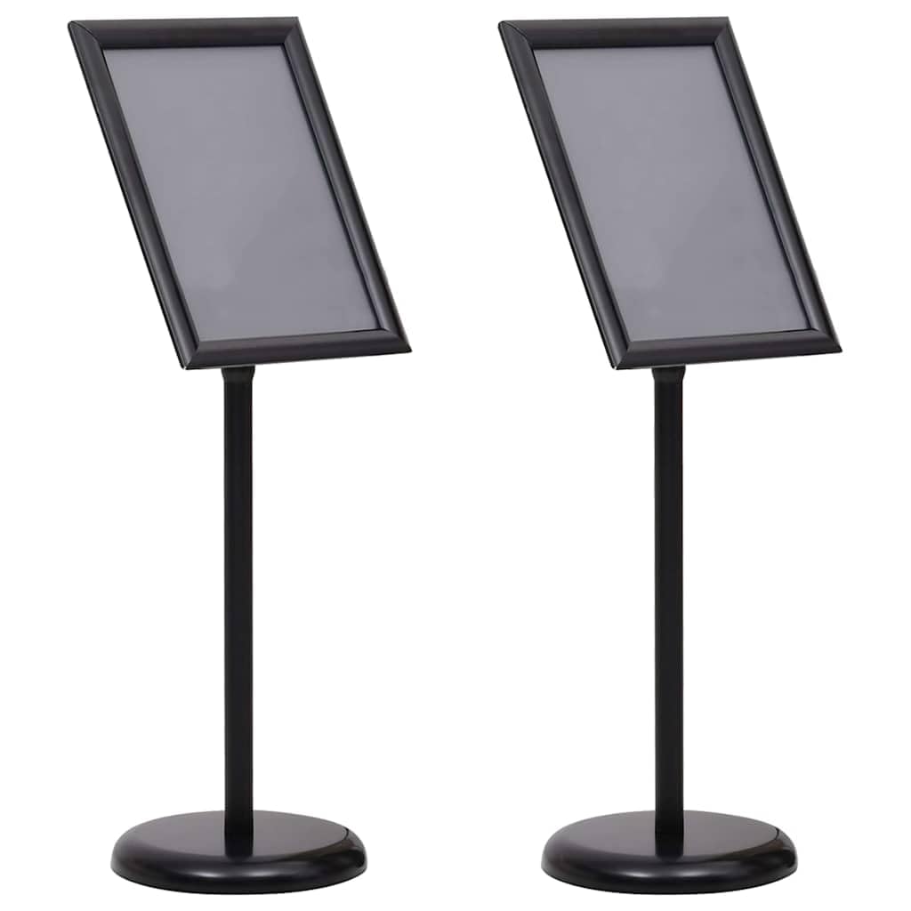 Soporte para carteles (2 unidades, aluminio, 45 x 32,7 x 108 cm, altura regulable, giratorio, para interior y exterior)