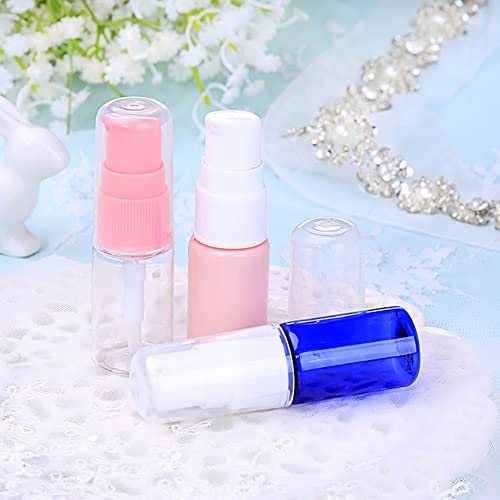 FSSTUD 12 Stück 10ml Mini Lotion Pump Flaschen Leere Nachfüllbare Kosmetikflaschen Creme Lotion Spender Reise Foundation Behälter Make-up Proben Fläschchen Behälter Transparent