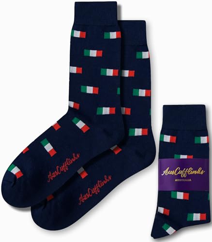 AUSCUFFLINKS Mexico Flag Socks For Him | Mexican Fun Socks Gift for Her | Happy Gift Socks Quirky Novelty Present for Dad | Socks for Mum (MEXICO FLAG)