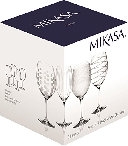 Mikasa Cheers Crystal Red Wine Glasses, Set of 4, Silver, 20 x 17 x 17 cm