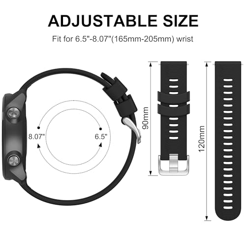 Image of Tobfit 20mm Straps Compatible with Garmin Forerunner 165 /165 Music, Forerunner 55 /158,245 /245 Music, 645 /645 Music Band for Women Men, Silicone Strap for Garmin Watch