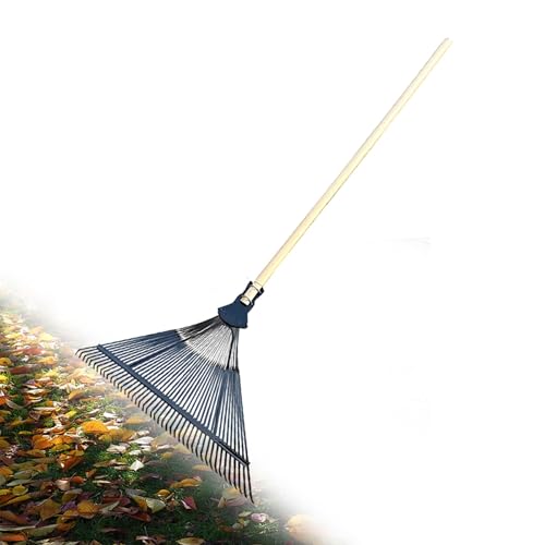 SRNSAEB Rake For Leaves 140 CM Rake for Leaves, Rakes for Lawns Heavy Duty Hoe Lawns/Long Handle Landscape Rake To Picking Clippings/Garbage, Gardening Tools Hand Rake(B Style,44Tines)