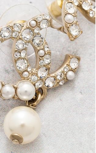 Women Gold Fashion Imitation Pearl Drop Stud Floral Dangle Earrings2