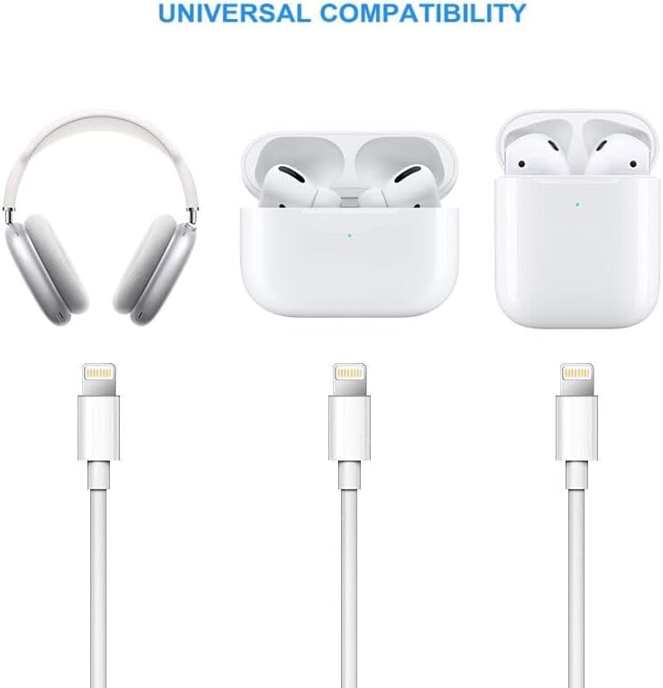IPhone 14 USB C au câble Lightning pour iPhone 14, 14 pro max, 13, Plus, SE 2nd/12/11/Xs/XR, iPad 4/5/ 6/7/ 8, Mini 2/3/4/5, Air 2/3 Cordon chargeur, pomme TV Télécommande (1st et 2nd gen) Câble de recharge (1m)