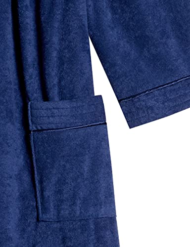 AmeriMark Women Full-Length Snap Front Terrycloth Long Bathrobe – Loose Absorbent Full-Coverage Plush Long Ankle Bath Robe - Thumbnail 6
