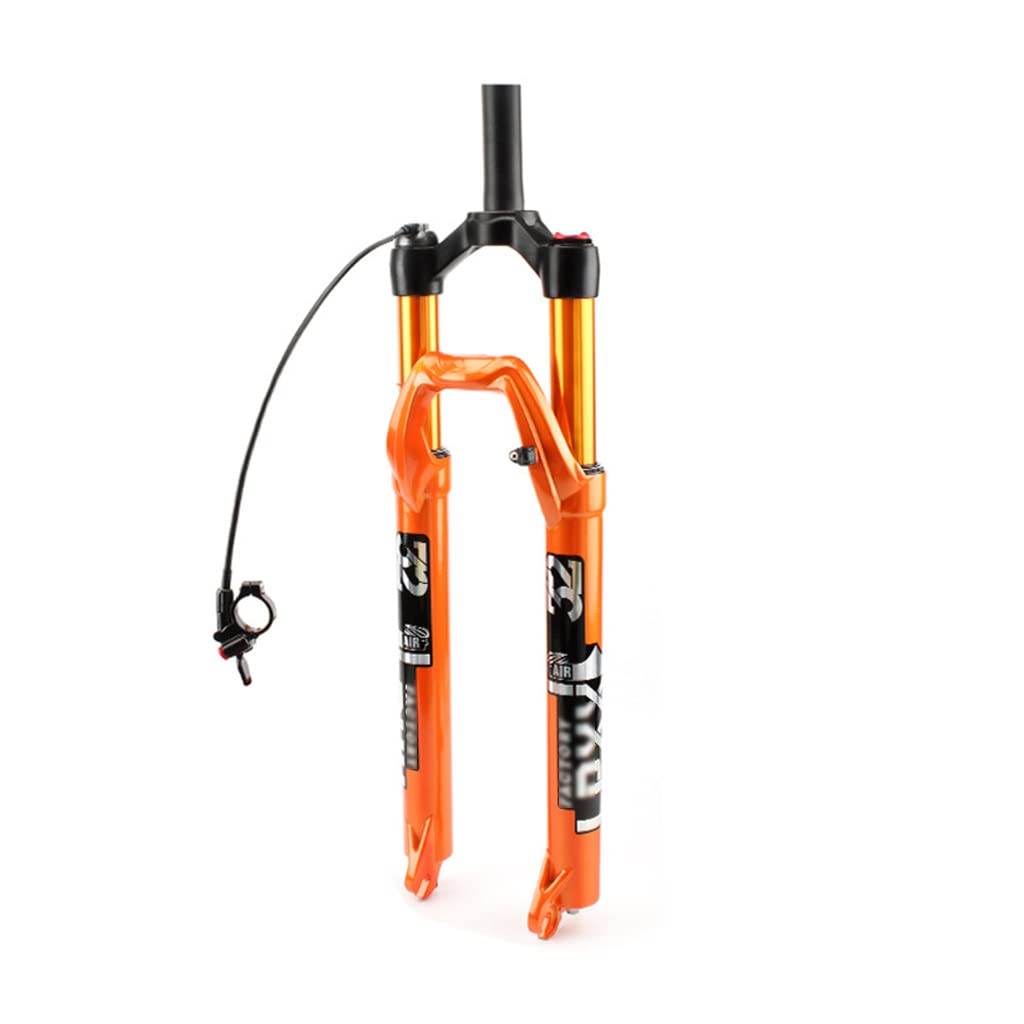 Widelec z zawieszeniem pneumatycznym MTB 27,5/29 cala przedni widelec rowerowy rower górski zdalna blokada 1 1/8 prosta rura podróż 100 mm hamulec tarczowy QR 9 mm dla XC AM