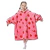 Aemicion Strawberry Blanket Hoodie Gifts for Kids,Oversize Sherpa Wearable Blanket,Cozy Sweatshirt Blanket for Girls #2