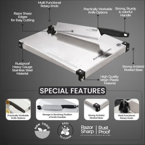 ALEXO REALTORS Stainless Steel Cutting Board with Knife - Image 6