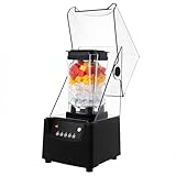 Commercial Soundproof Cover Blender 1.8L Fruit Juicer Ice Smoothie Mixer 2600W 110V Heavy-duty Soundproof Smoothie Machine w/Shield Quiet Sound Enclosure for Home Hotel Making Smoothies