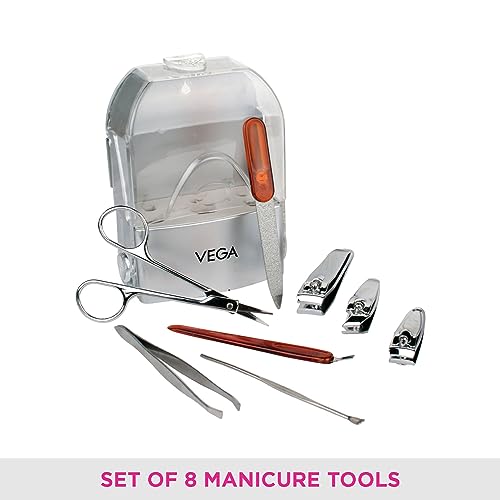 VEGA Manicure Set (Pack Of 8) - Silver - Image 2