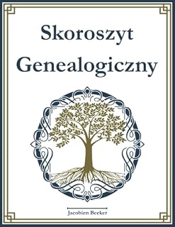Skoroszyt genealogiczny: 127 arkuszy danych dotyczących przodków, indeks nazwisk, tablica genealogiczna dla 7 pokoleń, dziennik badań, lista zadań do wykonania i dużo miejsca na notatki.