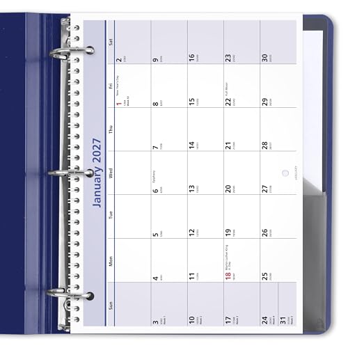 Image of AT-A-GLANCE 2027 Wall Calendar, 8 inch x 11 inch Planner, Fits 3-ring Binder, Unruled Blocks, QuickNotes, Monthly (PM502827)