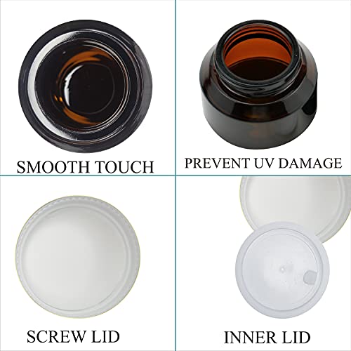 Image of Zenvista Empty Cosmetic Containers, Acrylic Jars, Small Containers For Cosmetics, Lip Balm Containers, Amber Dark Color Jar With Gold Cap-50 gm (Pack of 3)