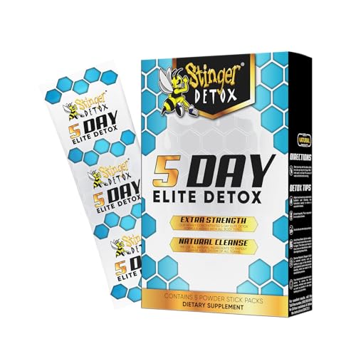 Stinger Detox 5-Day Elite Detox Extra Strength Cleanse | 5 Stick Packs | Over 15 Organic Vegetables & Plant-Based Ingredients | All Natural, GMO-Free & Vegan-Safe