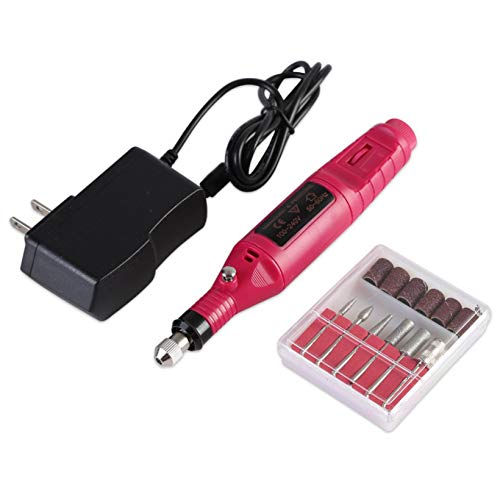LUCKYLIKIE Electric Nail Drill Kit,Portable Professional Acrylic Nail Drill Machine kit for Gel Nail,Manicure Pedicure Set Variable Speed Electric Nail Art Pen,Nail Sander Polisher for Home Salon Use