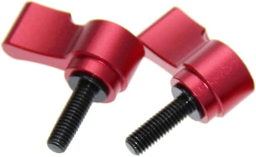 Miniatura 1 de CAMVATE Perilla giratoria M5 Tornillo de palanca de pulgar ajustable (rojo, 0.591 in de longitud) - 1492