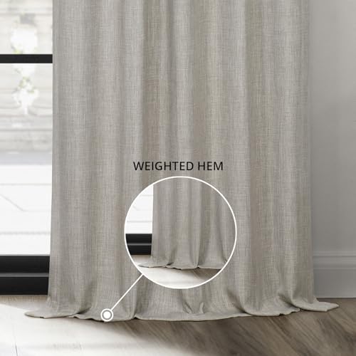 Image of HPD Half Price Drapes - Faux Linen Curtains for Living Room (2 Panels) - 100W X 108L - Extra Wide Textured Room Darkening Curtains for Bedroom 108 Inches Long - Drapes for Home Decor, Oatmeal