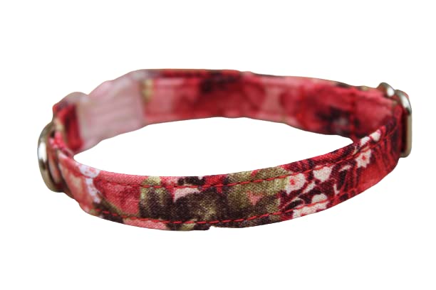 Teeny Tiny Teacup Puppy Collar, 4.5-6.5 Inches for Very Small Puppies XXXS (Pink Rose)