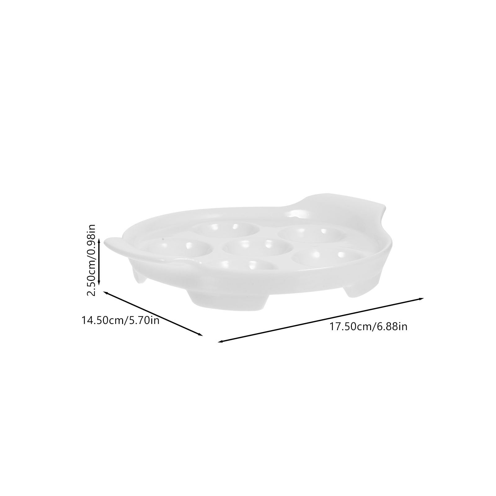 OSALADI 4 Platos de Cerámica para Hornear Caracoles con Agujeros Profundos, Asas Dobles, Diámetro 7 Pulgadas, Resistentes a Altas Temperaturas, Bandejas para Mariscos y Aperitivos