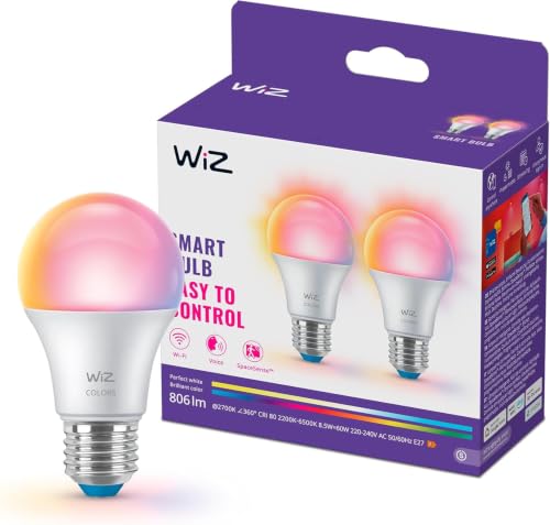 WiZ Lampadina Smart LED A60 E27, Confezione da 2