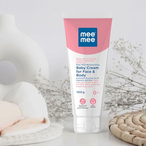 Image of Mee Mee Moisturizing Baby Cream For Face & Body, Shea & Cocoa Butter, 24 Hrs Moisturization - 100 g