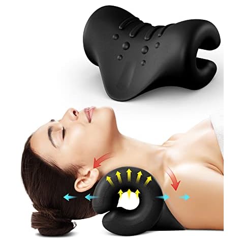 BLABOK Relax de cuello y hombros, dispositivo de tracción cervical portátil Cover