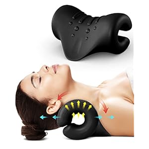 Nacken-und Schulter-Relaxer,tragbares zervikales Traktionsgerät,Nackendehner,Nackenhaltungskorrektur,Chiropraktik-Kissen…