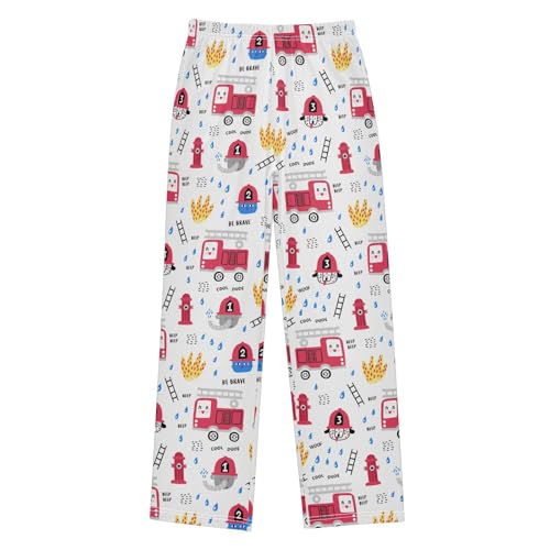 ZZXXB Firefighter Elephant Boys Long Pants Soft Trousers Elastic Waist Kids Lounge Bottoms with Pockets S-XL