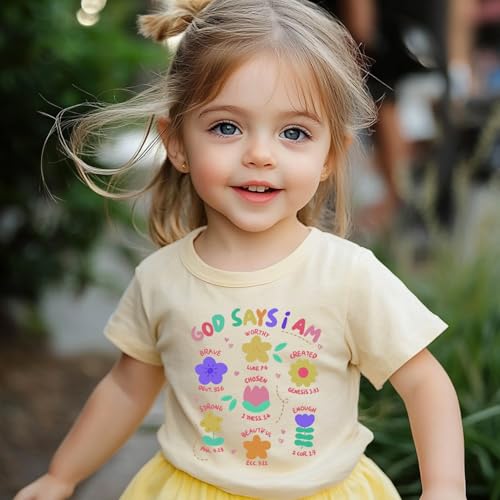 Kids Christian Shirt Toddler Created with a Purpose Shirt Boys Girls Bible Verse Religious Clothes 2-7 Years3