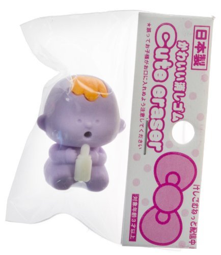 Purple Baby + Orange Hair ~1" Mini-Eraser: Collectible Non-PVC Cute Eraser Series (Japanese Import)
