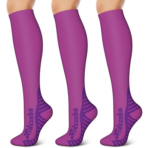 Image of 3 Pairs Compression Socks for Women and Men 15-20mmHg-Circulation Support Socks- Best for Medical,Running,Athletic