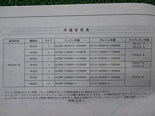 【書類付き】マグナ50の残骸 Amazon.co.jp: マグナ50 MAGNA50 MG50 パーツリスト 7版 ホンダ 正規
