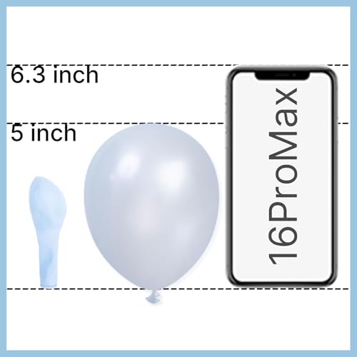 Image of PartyWoo Pearl Light Blue Balloons 100 pcs 5 Inch Baby Pastel Blue Balloons for Graduation Baby Shower Gender Reveal Weddings Anniversary Under The Sea Theme Birthday Party Decorations Blue-Z02