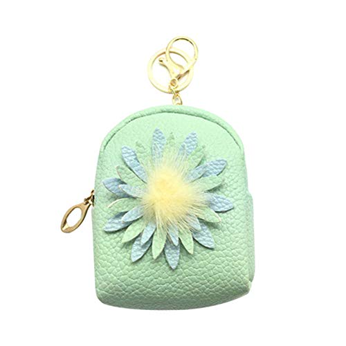 Preisvergleich Produktbild Mayou Mini-Geldbörse für Münzen, einfarbig, Blumen, klein, frischer Stil, Reißverschluss, multifunktional, wasserfest, für Karten, Schlüsseltasche, Handy, Kosmetiktasche, Aufbewahrungstasche, lichtgrün (Grün) - SER2X11XAXK32CJ12R5V2F