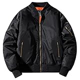 [KEFITEVD] アウター メンズ 冬 防寒 防風 スカジャン 撥水 ジャンパー 野球 ボンバージャケット バイク ブルゾン 大きいサイズ 秋 スタジャン 自転車 ジャケット 黒 ブラック M